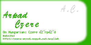 arpad czere business card